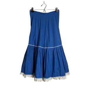 Vintage cottage core midi skirt blue tiered